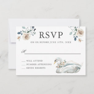 Romantische Rose und Swan Wedding RSVP