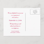 Romantische Rose Verlobung Ankündigung Postkarte (Rückseite)