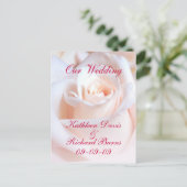 Romantische Rose Verlobung Ankündigung Postkarte (Stehend Vorderseite)