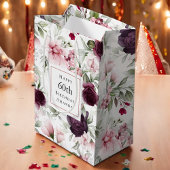 Romantische Rose Wasserfarben Botanischer 60. Gebu Mittlere Geschenktüte