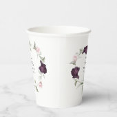 Romantische Rose Wasserfarben Botanischer 60. Gebu Pappbecher (Rechts)