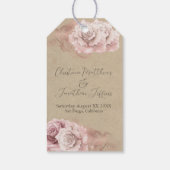 Romantische Rose Wasserfarben Rustikale Hochzeit Geschenkanhänger (Rückseite)