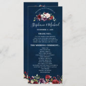 Romantische Rose Watercolor Burgundy Rote Marine Programm (Vorne/Hinten)