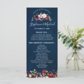 Romantische Rose Watercolor Burgundy Rote Marine Programm (Stehend Vorderseite)