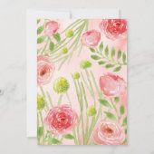 Romantische Rose Watercolor Engagement Party Einladung (Rückseite)