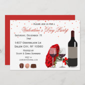 Romantische Rose Weinkultur Valentinstag Party Einladung (Vorne/Hinten)