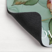 Romantische Rose Weißrosa Goldene Liebe Mousepad (Ecke)