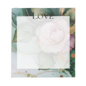 Romantische Rose Weißrosa Goldene Liebe Notizblock (Vorderseite)