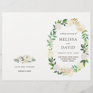 Romantische Rose Woodland Hochzeitsprogramme