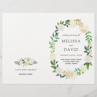 Romantische Rose Woodland Hochzeitsprogramme