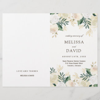 Romantische Rose Woodland Hochzeitsprogramme