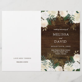 Romantische Rose Woodland Hochzeitsprogramme