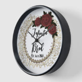 Romantische Rose Wreath Wedding Uhr (Winkel)