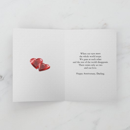 Romantische Rose zum 17. Hochzeitstag Karte (Innenseite)