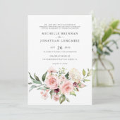 Romantische Rosen (Art 2) Einladung zur Hochzeit (Stehend Vorderseite)