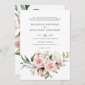 Romantische Rosen (Art 2) Einladung zur Hochzeit (Vorne/Hinten)