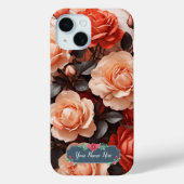 Romantische Rosen auf elegantem weißem Marmor Case-Mate iPhone Hülle (Rückseite)