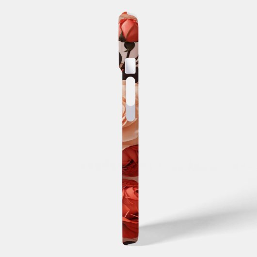 Romantische Rosen auf elegantem weißem Marmor Case-Mate iPhone Hülle (Rückseite / Links)