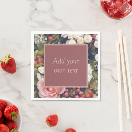 Romantische Rosen Blume Serviette (Beispiel)