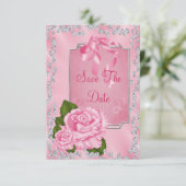 Romantische Rosen & Bows 60. Save the Date (Stehend Vorderseite)