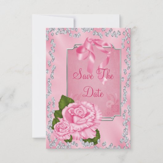 Romantische Rosen & Bows 70. Save the Date (Vorderseite)