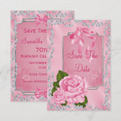 Romantische Rosen & Bows 70. Save the Date (Vorne/Hinten)