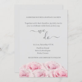 Romantische Rosen Elegant Blumen wir Hochzeit Einladung