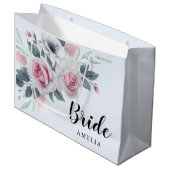 Romantische Rosen Farbe Blau Große Geschenktüte (Vorderseite Schrägansicht)