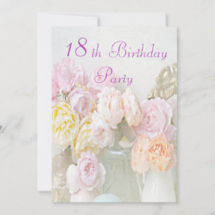 Romantische Rosen Glas-im 18. Geburtstags-Party Einladung