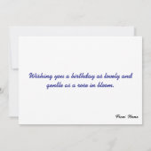 Romantische Rosen-Gold-Schrift Karte (Rückseite)