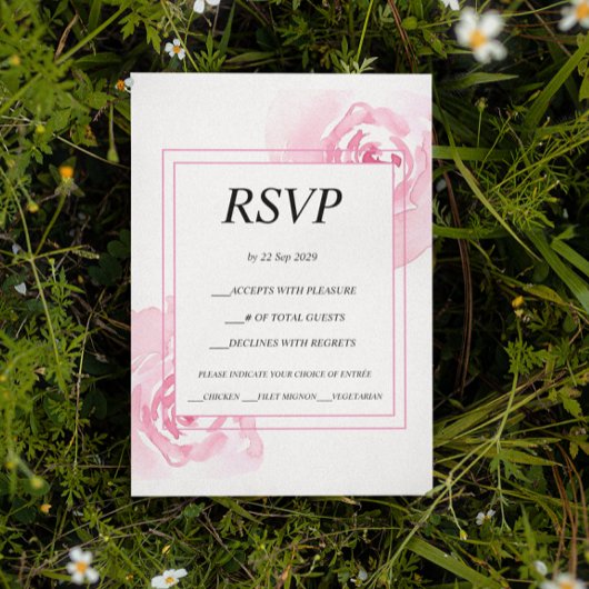 Romantische Rosen Hochzeitskarte UAWG RSVP Karte