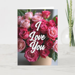 Romantische Rosen Ich liebe Dich Karte