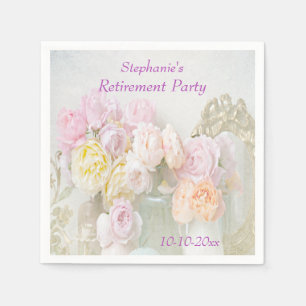 Romantische Rosen im Glas-Ruhestand Serviette