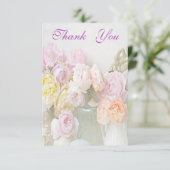 Romantische Rosen in den Gläsern danken Ihnen Dankeskarte (Stehend Vorderseite)