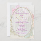 Romantische Rosen in den Gläsern Quinceañera Einladung (Rückseite)