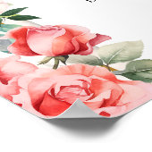 Romantische Rosen & Kalligrafie Willkommen Poster (Ecke)