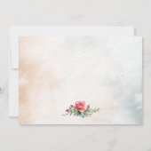 Romantische Rosen & Kalligraphie Vielen Dank Dankeskarte (Rückseite)