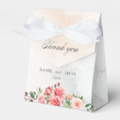 Romantische Rosen & Kalligraphie Vielen Dank Geschenkschachtel (Vorderseite)