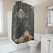 Romantische Rosen-Leuchter-Tafel Paris Pariser Duschvorhang (Beispiel)