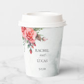 Romantische Rosen Pappbecher (Rückseite)