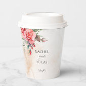 Romantische Rosen Pappbecher (Vorderseite)