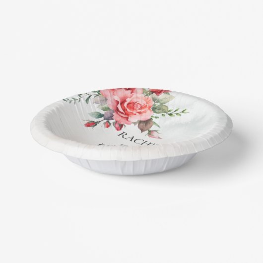 Romantische Rosen Pappteller (Gewinkelt)