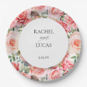 Romantische Rosen Pappteller (Vorderseite)