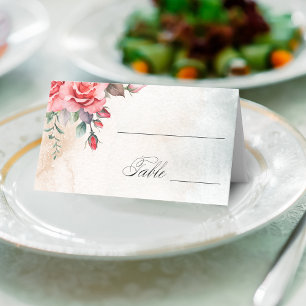 Romantische Rosen Platzkarte
