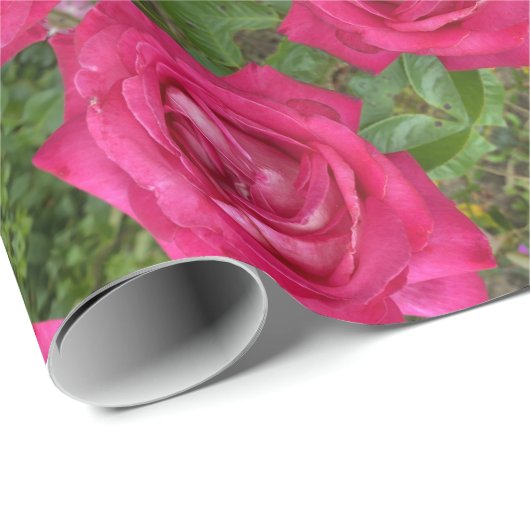 Romantische Rosen-Rose Blume Geschenkpapier (Rolleneckpunkt)