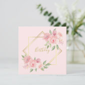 Romantische Rosen Rosen Geburtstagsparty Einladung (Stehend Vorderseite)