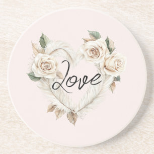 Romantische Rosen Schmetterlingsherz Liebe Getränkeuntersetzer