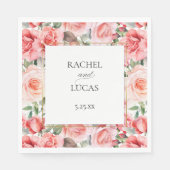 Romantische Rosen Serviette (Vorderseite)