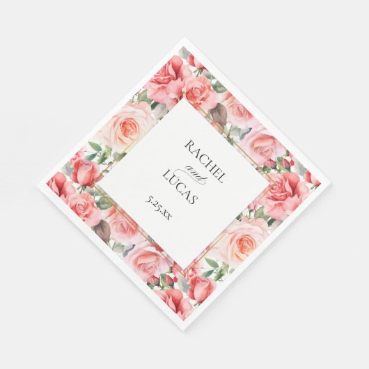 Romantische Rosen Serviette (Ecke)