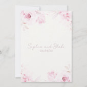 Romantische Rosen Sommerferien Weiße Hochzeit Einladung (Rückseite)